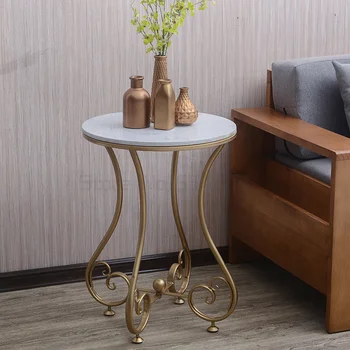 Nordic Light luksusa marmora tējas galda vienkārši dzīvojamā istabā dīvāns stūra vienotā divslāņu apaļā galda