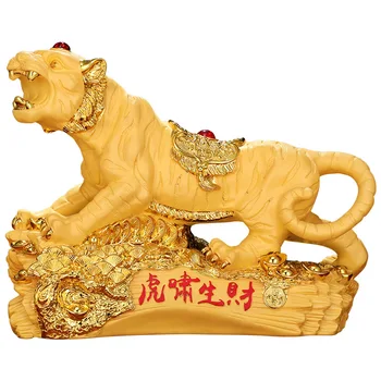 Sveķu Tiger Apdare Zodiaka Biroja Gadu Talismans Feng Shui Amatu Mājas Rotājumi, Atverot Dāvanu Miniatūras Figūriņas Rotājumi