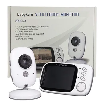 3.2 collu Video Baby Monitor 2.4 G Bezvadu Savienojums divvirzienu Audio ar Nakts Redzamības Mājas Novērošanas Kameru Bērnu aprūpes VB603