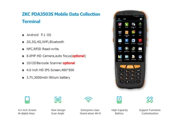 ZKC PDA3503 Raupjās rokas 4 collu 4g pda svītrkodu skeneri android portatīvie datu termināli