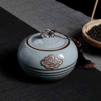 Liela Chinoiserie Tējas Caddy Porcelāna Kārtu Kafijas Kannu Tējas Caddy ar Vāku Virtuves Sīkrīku Komplekti Caja Para Te Teaware 1228