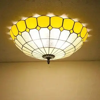16inchModern Tiffany Baroka Vitrāžas Iekārtais Gaismeklis E27 LED Dzelzs Ķēdes griestu Gaismas Lampa Mājas Viesistaba, Ēdamistaba