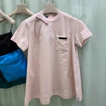 Ir 2021. Jaunu Vasaras Modes Sieviešu T-krekls Kokvilnas Zaudēt Augstas Kvalitātes Sieviešu Tee tīrtoņa Krāsu Gadījuma Eleganti Dāmu Topi T1045