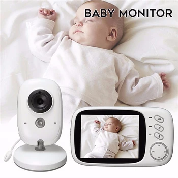 Bezvadu Baby Monitors 3.2 collu Video Krāsu Baby Monitors ar Augstu Izšķirtspēju Bērnu Aukle Drošības Kamera Nakts Redzamības Temperatūra