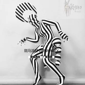 Sexy Zebra Tērpu Halloween Party Naktsklubā Augstas klases Klauns Kostīmi Darbības Ds Deju Grupas cosplay valkā