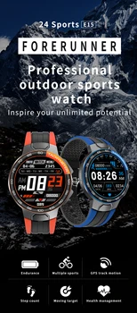 E15 Smart Skatīties Vīrieši Sirdsdarbības Ātrums, asinsspiediens IP68 Ūdensnecaurlaidīga Laika Sporta GPS Track Fitnesa Kustības Smartwatch PK P8 L5 L8. E13