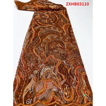 Vecākais Āfrikas franču Mežģīņu Auduma Vizuļi Tekstilizstrādājumu Īpašais Piedāvājums Tilla Auduma Sieviete Puse Kleita 5 Metri/Daudz ZXHB03110 G