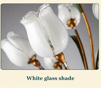 FUMAT Stikla Grīdas Lampa Modes Pastorālo Baltās Rozes Ēnā Grīdas Lampas Vintage Par viesistaba Mākslas Dekors LED Stikla Grīdas Apgaismojums