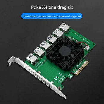 PCI Express Stāvvadu Karte PCIE X4 1 līdz 6 PCIE Slots 4X 16X Grafisko Karšu Paplašināšanas Karti BTC Bitcoin Miner Ieguves