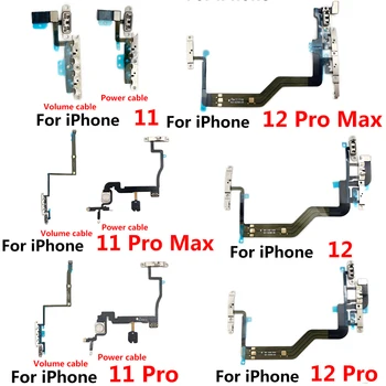 20Pcs，JAUNU Spēku Flex Iphone 11 12 Pro Max 12 mini Izslēgtu + Tilpuma Barošanas Pogas taustiņu ieslēgt/Izslēgt, Flex Cable Rezerves Daļas