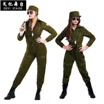 ASV Gaisa Spēku Tērpu Halloween Skatuves Sniegumu Pieaugušo Pieaugušo Siāmas Audzināšanas Apģērbs Sieviešu Karavīrs Vienotu