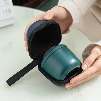 Dizainers Teaware Ceļojumu Kung Fu Tējas Komplekts Gaiwan Āra Automašīnu Ātrās Kauss Vienā Katlā Vienu Krūzes Mini Pārnēsāšanas Soma Filtrs Tējas Tase Drinkware
