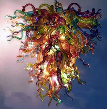 Izcils Roku darbs Murano Pūstais Stikls Multicolot Mākslas Stikla Lustras Gaismas Armatūra, LR280