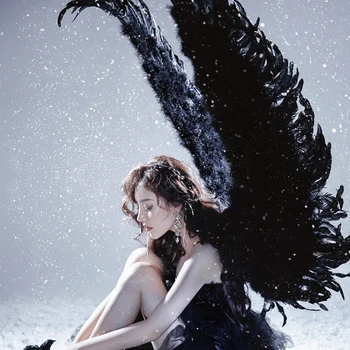 Tumšā Naktī, Eņģeļa Spalvu Eņģelis, Black Lieliem Spārniem Halloween Karnevāla Masku Puse Cosplay Aksesuārus Dzimšanas Dienas Dāvanas