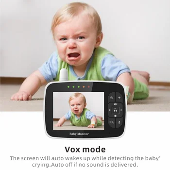Baby Monitors ar 2 Kamerām, Pan Tilt Kameru , Plašu skatu Objektīvs 3.5 Inchs Lielu Monitoru , Nakts Redzamības, divvirzienu Runāt, Bebe Monitors