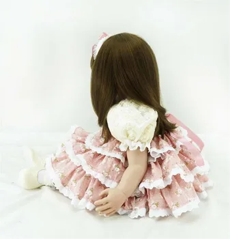 Izsmalcinātu princese lelle 60cm Bebe atdzimis toddler Meitene Silikona vinila Spilgti Bērnu atdzimis Bonecas rotaļlietas, dāvanu