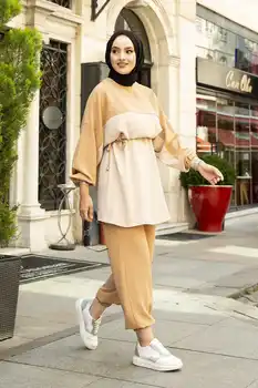 2gab Musulmaņu Sievietēm Komplekti Jaunāko Dizaina Eid Pieticīgs Koordinācija Komplekts Apvieno Islāma Apģērbs, Tunika Vip Abaya Sporta Hijab Kleita Turcija arābu Caftan Marokas Samta Indijas un Pakistānas Dubai