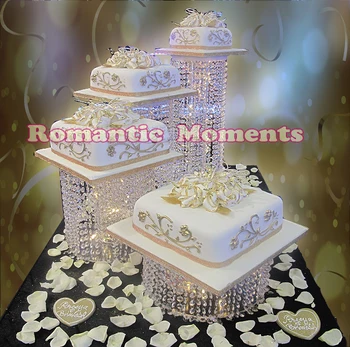 4GAB kāzu kūka stāv kristāla kārta kāzu kūka displejs kāzu dekorēšana