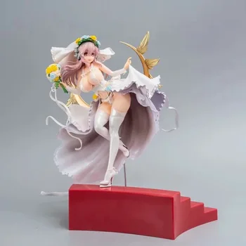 Augstas 33CM Anime SUPER SONICO Kāzu Kleitu un Seksīgu Meiteņu, PVC Rīcības Attēlu Kolekcija Modeļu Lelle Modelis Dāvanu