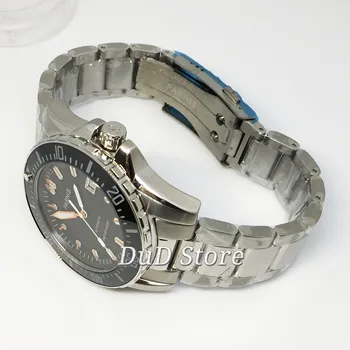 PARNIS 43mm luksusa watchs tērauda lietā, Safīra stikla, Keramikas Bezel black dial gaismas Automātiskā kustības Vīriešu skatīties