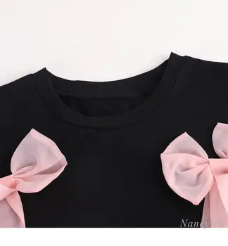 Rozā Priekšgala Plāksteris Zaudēt Īsām Piedurknēm T-krekls Sievietēm Ir 2021. Vasaras Top Apģērbs, Jaunas Visas-Atbilstošas Black Tee Krekli Nancylim