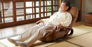 Grīdas Grozāmos Recliner Krēslam 360 Grādu Rotācijas Dzīvojamās Istabas Mēbeles, Mūsdienu Japāņu Dizaina Ādas Krēslā Kariete Atpūtas Telpa