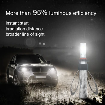 T9-HB4/9006 LED auto lukturu 3 krāsu temperatureswitch brīvi 3000K 4300K 6000K 60W 9600LM ūdensizturīgs Izcelt augstas kvalitātes
