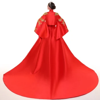 Līgava Red Seksīga Kāzu Kleitu Sievietēm Phoenix Izšuvumi Cheongsam Qipao Ķīniešu Tradicionālās Vakarkleita Puse Kleitas Vestidos