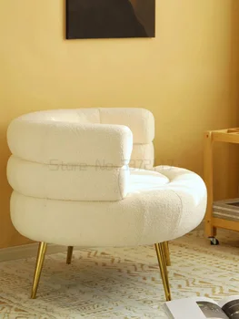 Dzīvojamā istaba dīvāns slinks jēra vilnas dīvāns segtu gaismas luksusa neto red ins Ziemeļvalstīm mākslas viena dīvāna, krēsla