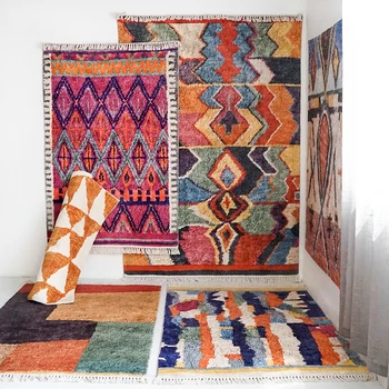 Maroka Paklāju Dzīvo Jamo Istabu Bohēmijas Etniskā Stila Mājās Paklājs Guļamistabā Sienas Gultas Mat Dekoratīvās Gobelēns Paklāji Ziemeļvalstu