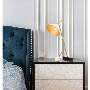 SAROK Moderna Dizaina Galda Lampa Balta Marmora Pamatne Galda Gaismas Mājās Gultas LED Dekoratīvās Guļamistabai Foajē Pētījumu Birojs