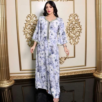 Abaya Dubaija Musulmaņu Hijab Sen Maxi Kleita Sievietēm Kaftan Maroku, Turciju Islāmu Apģērbu Drēbes Satīna Longue Femme Musulmane Caftan