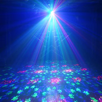 4in1 Skatuves Apgaismojuma Efektu Disco Gaismas 6 Bišu Acu Gaismu Strobe Lāzera Gobo Projektoru RGB Ūdens Lampu Efekts Dmx Skaņas Tālvadības pults