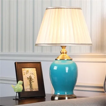 PASAKU Keramikas Galda Gaismas Mūsdienu Luksusa Galda Lampa LED ar Mājas Guļamistabas Gultas