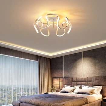 Guļamistaba Modernu LED Lampas Lustras Apgaismojums Dzīves Mācību Telpu Dekorēšana Baltā Zelta Melno Krāsu Tumšāku Salons Foajē