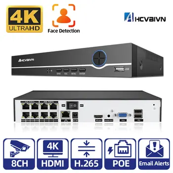 8Channel 4K HD Sejas Atpazīšana Video Ieraksti XMeye 8MP Tīkla POE VRR par 5mp 8mp 1080P CCTV Drošības POE IP Kameras P2P