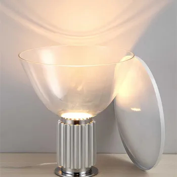 Taccia Galda Lampa itāļu dizaina Skandināvu stikla galda lampa black dzīvojamā istaba mūsdienu mājas dekoru, galda, gultas vietas sānu lampas
