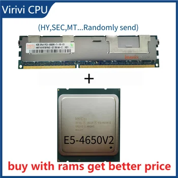 DDR3 4G Server ram ar heatsink 1066Mhz ar E5-4650V2 2.4 GHZ 10 Serdeņi 25MB SmartCache LGA2011 95W