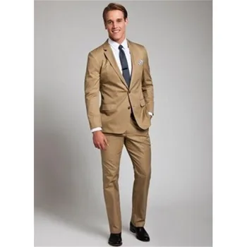 Mens Casual Līgavainis Modes Haki Krāsa piestāv 2019 Zīmola Slim Klasiskās Uzņēmējdarbības Puses Oficiālu ērts vīriešu Uzvalks Ar Biksēm