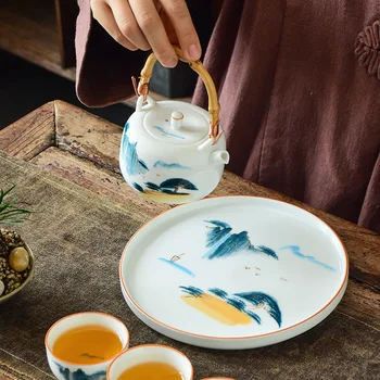 Keramikas Sausā Burbulis, Paplātes, Tējas Paplāti Rokā-krāsotas Ainavas Tējas Paplāti Kung Fu Tējas Paplāti Apkopes Katlā, Paplātes, Tējas Ceremoniju Piederumi