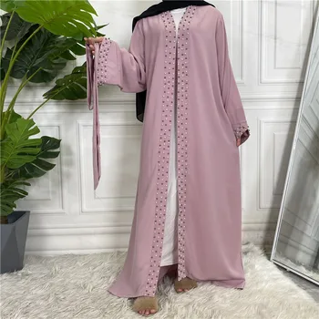 Wepbel Kleita Kleita Mežģīnes-up Jaciņa Drēbes Caftan Arābu Turcija Kimono Abaya Sieviešu Tuvajos Austrumos Modes Elegants Fāzēm Musulmaņu Tērpu