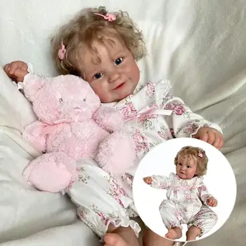 60CM Atdzimis Toddler Tautas Cute Meitene Lelle Maddie Ar Glāstīt Dāvanu Ķermeņa Labāko Sakņojas Maiga Blondīne Mati Z4I8