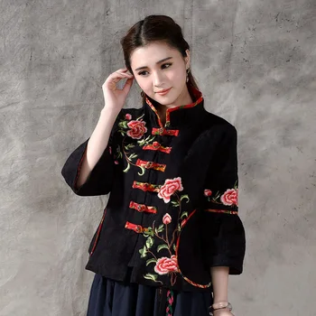 Tradicionālā Ķīniešu Apģērbs Sieviešu Topi un Blūzes, Lina Kreklu Austrumu Sieviešu Cheongsam Top Ķīna Apģērbi