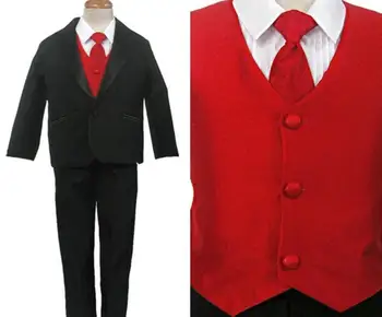 Jaunu cieto krāsu modes zēns uzvalks trīs gabals uzvalku (žakete + bikses + veste), bērnu deju grupa formālu kleita