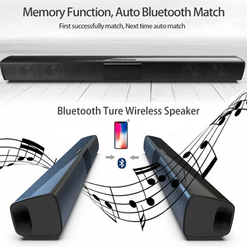 Mājas kinozāles HIFI Pārnēsājamie Bezvadu Bluetooth Skaļruņi kolonnas Stereo Bass Sound bar FM Radio, USB, Subwoofer, Datoru, TV, Telefons