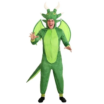 Ir 2021. Pieaugušo Zaļā Dinozauru Kostīmi Vīriešu Halloween Cosplay Savvaļas Briesmoni Dino Pūķis Izlikties Spēli Puse Lomu Spēle Uzposties