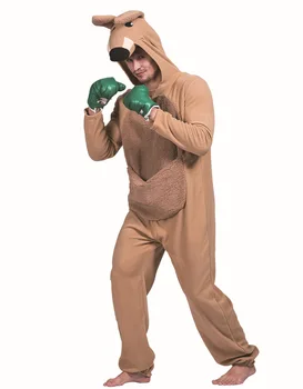 Pieaugušo Ķengura Kostīms Helovīna Kostīms Vīriešiem kigurumi kostīmu ziemassvētku pidžamu onesies pieaugušajiem dzīvnieku miega valkā