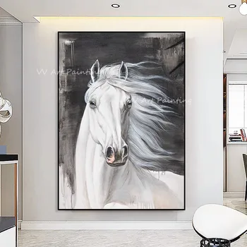 Roku darbs, balts zirgs atdzist dzīvnieku izcelsmes Eļļas Gleznas, Sienas, Attēlus Art Sienas Mākslas darbu, Par dzīves Telpu Dekorēšana Bezrāmju Dāvanu