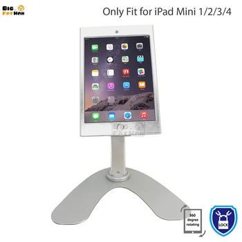 Metāla planšetdatora statīvs Turētājs Stiprinājums iPad mini 1 2 3 4 turētāja statīvs 360 rotējoša desktop Security statīva Turētājs mini ipad