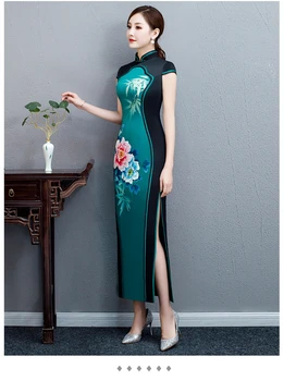 Dienas Uzlabota Cheongsam Plus lieluma XL платье Sieviešu Tradicionālo Cheongsam Gara Kleita Ķīniešu Stilā Modes Slim Elegants Cheongsam